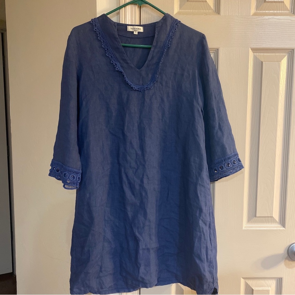 Womens via signoria made in Italy dress 100 percent linen